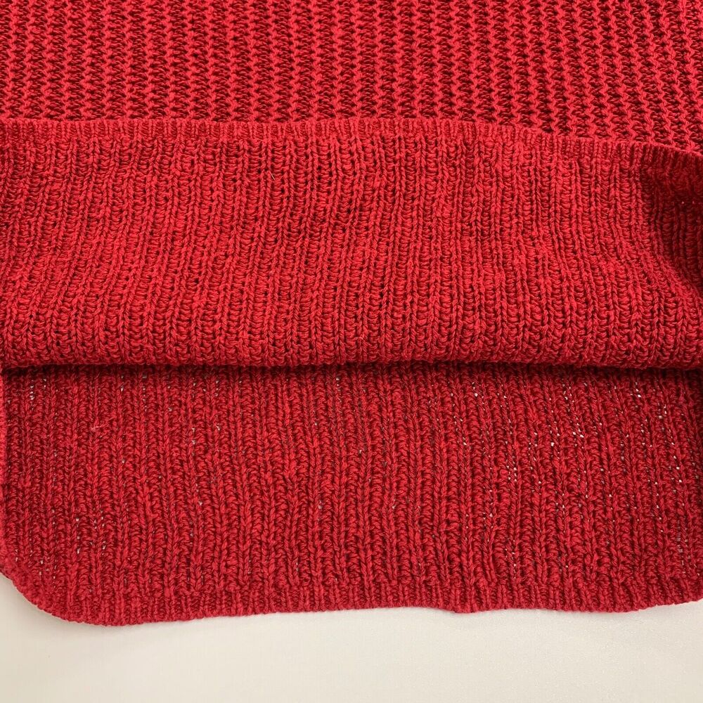 Lauren Ralph Lauren Sweater Womens S Small Red Linen Blend Boat Neck 3/4 Sleeves - Picture 8 of 10